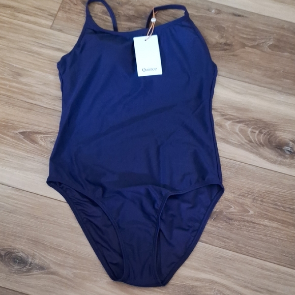 Quince Italian Cami One-Piece Swimsuit Deep Navy S NWT - Picture 2 of 5